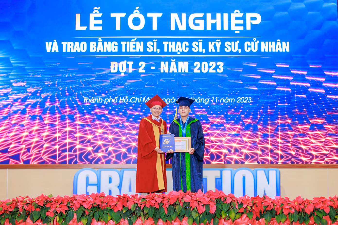 Chế Quang Huy tại buổi Lễ tốt nghiệp mới đây. (Ảnh: NVCC)