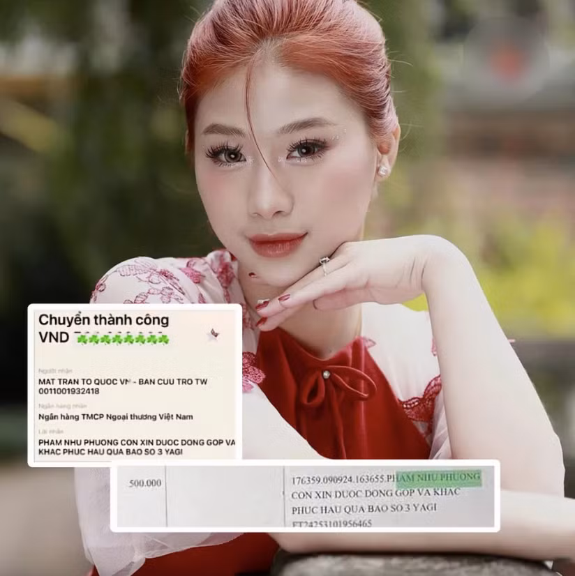 Hot girl Phạm Như Phương bị ném đá vì "làm màu", cắt ghép số tiền chuyển khoản.