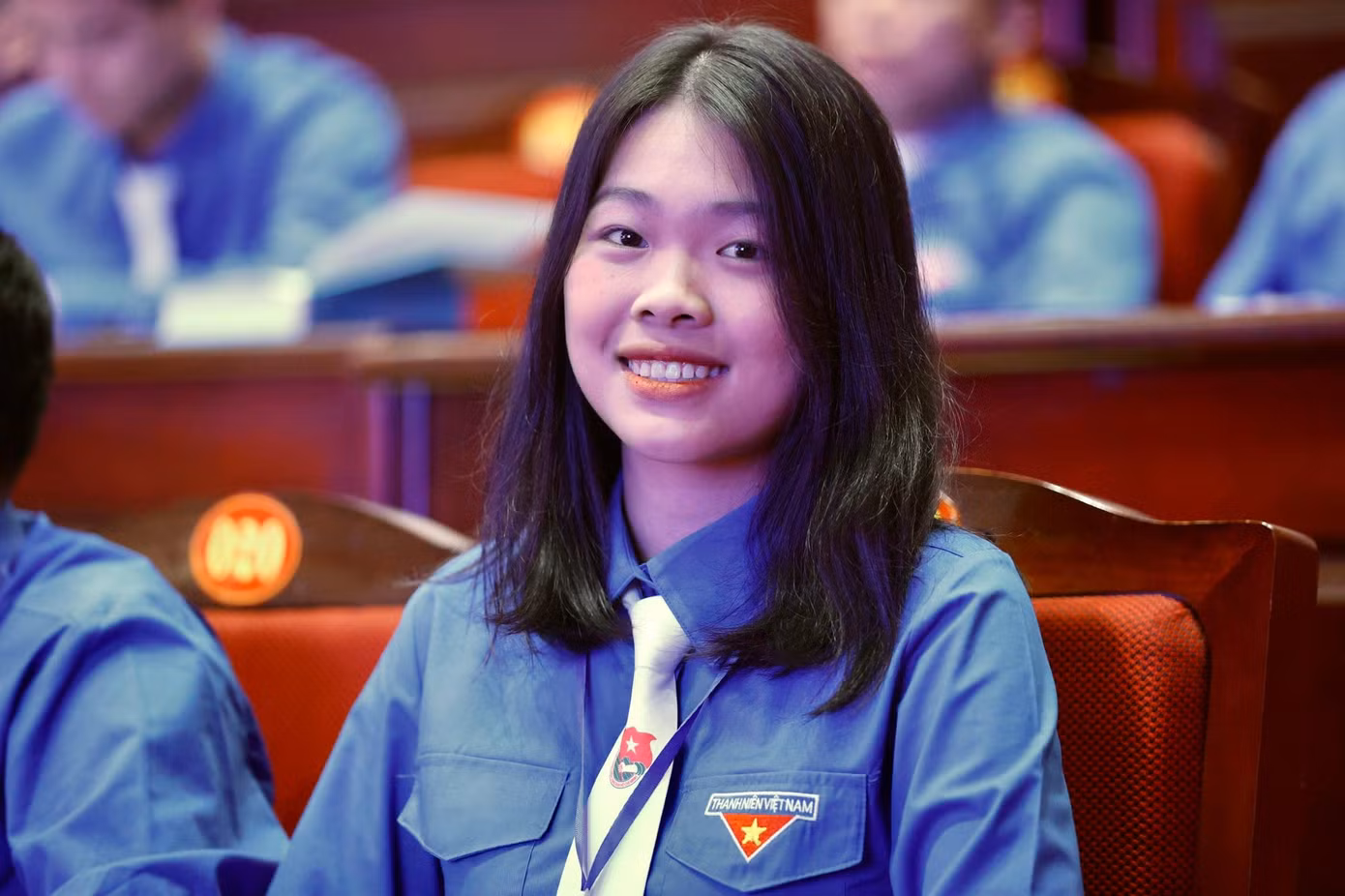 Lương Phạm Phương Anh (sinh năm 2006), 1 trong 2 đại biểu trẻ tuổi nhất Đại hội Đoàn tỉnh Bắc Ninh khóa XV. Ảnh: Như Ý