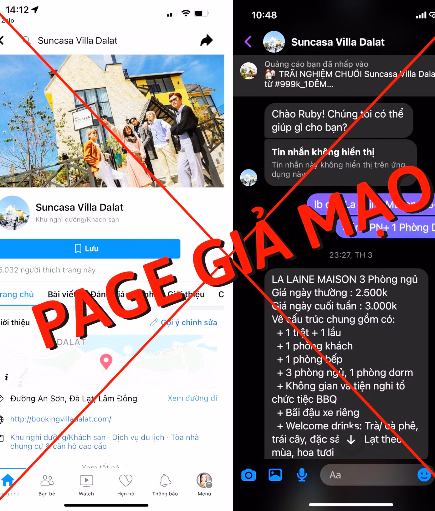 Fanpage giả mạo