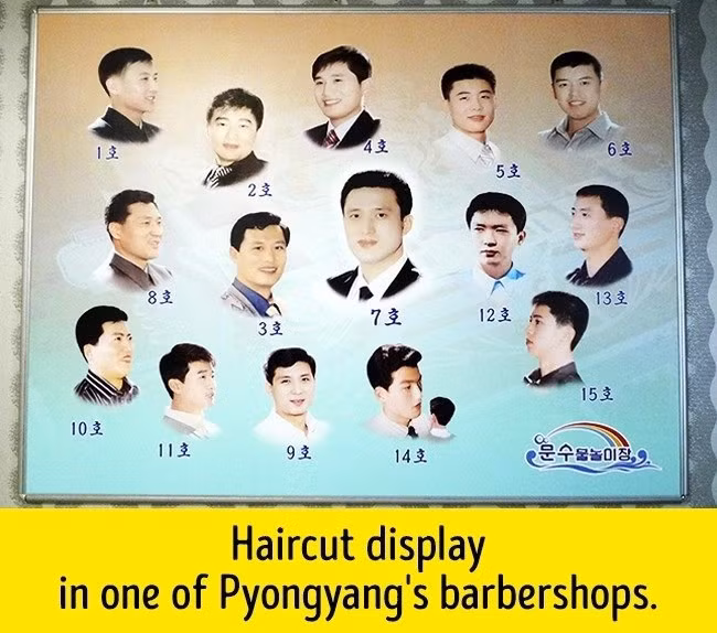 Những kiểu tóc nam nhất định ở Triều Tiên.