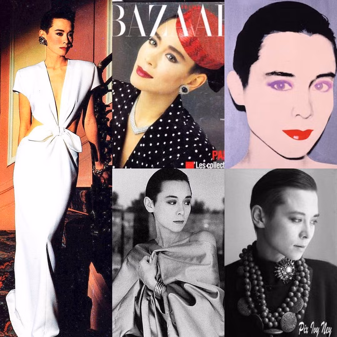 Tina Chow thành biểu tượng thời trang thế giới bởi phong cách tối giản và mái tóc ngắn phi giới tính.