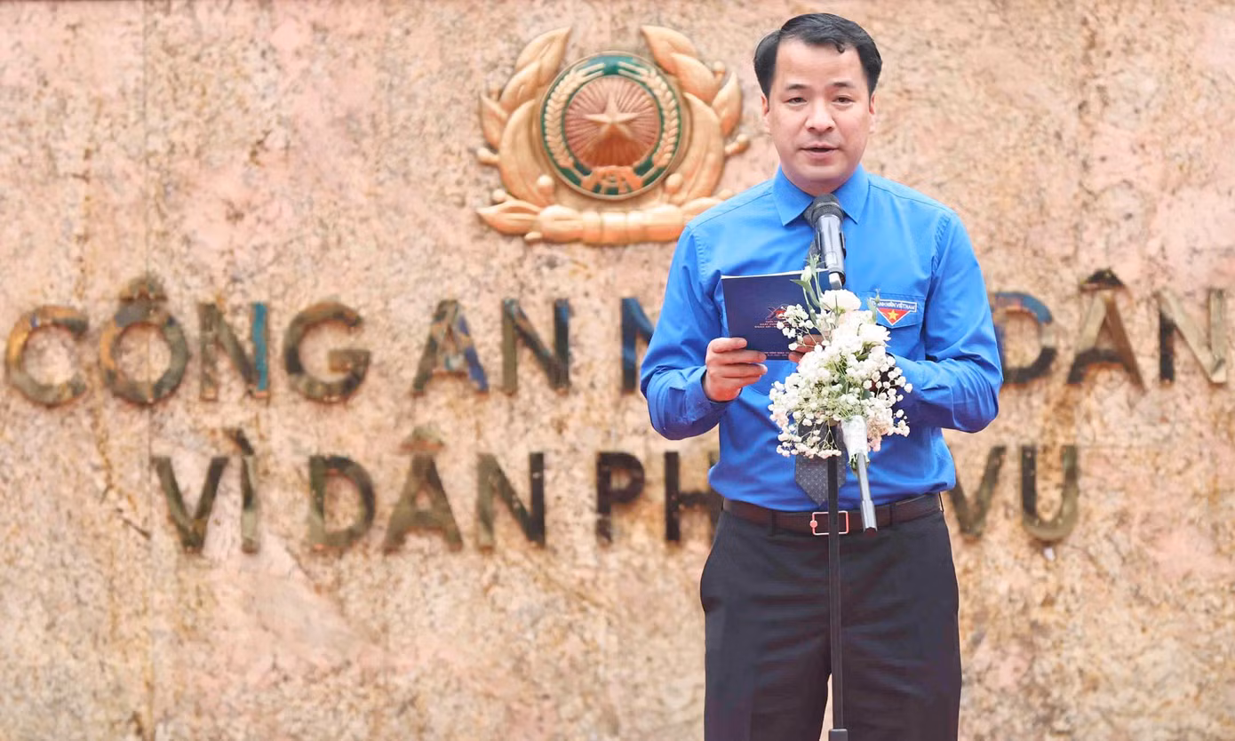 Anh Ngô Văn Cương - Bí thư T.Ư Đoàn phát biểu tại chương trình.