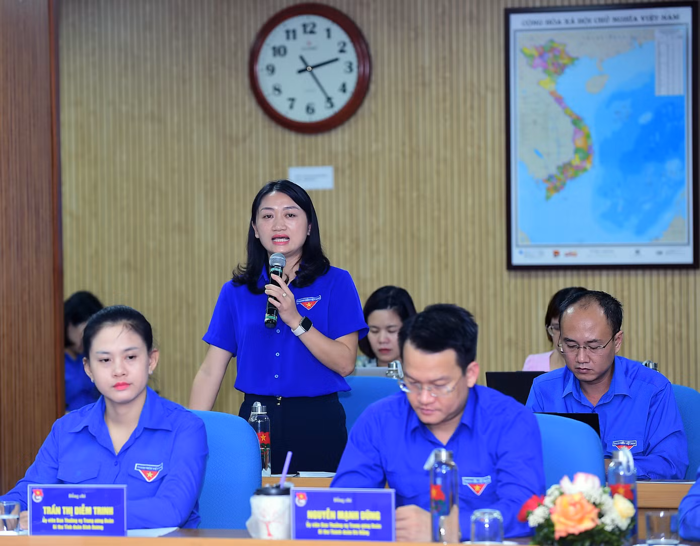 Đại diện các tỉnh, thành Đoàn: Cao Bằng, Nghệ An, Thái Bình chia sẻ nhiều mô hình, phần việc hiệu quả trong Tháng Thanh niên 2024. Ảnh: Xuân Tùng