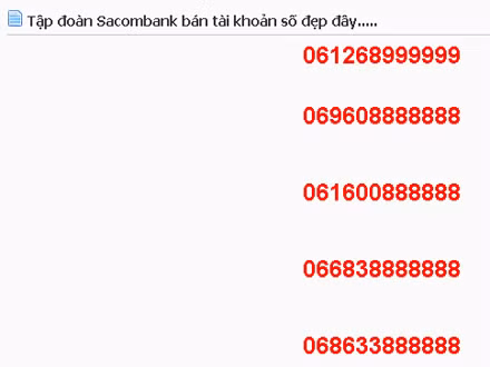 Những số tài khoản 