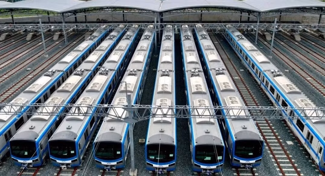 Depot Long Bình, nơi tập kết các đoàn tàu thuộc tuyến metro số 1