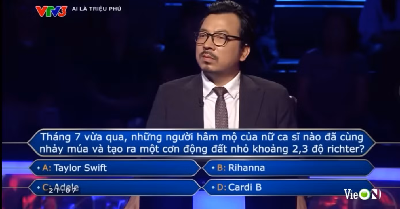 Ai Là Triệu Phú đặt câu hỏi về Taylor Swift.