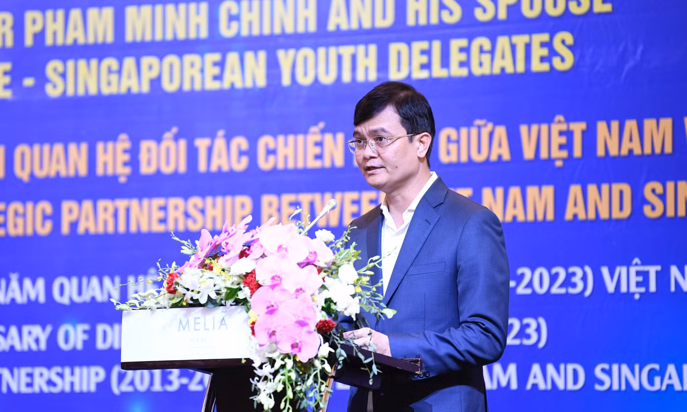 Bí thư thứ nhất T.Ư Đoàn Bùi Quang Huy phát biểu tại chương trình. (Ảnh: Như Ý)