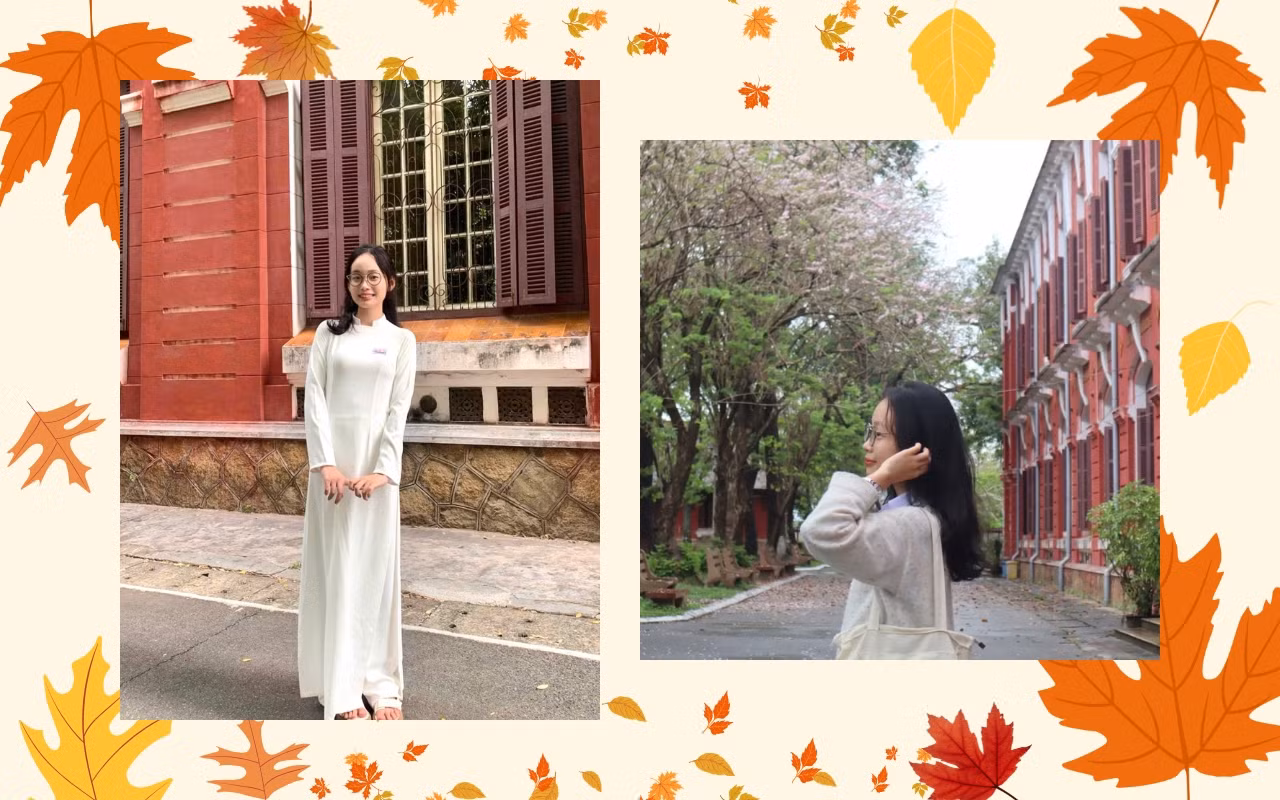 Nữ sinh 17 tuổi dưới mái trường Quốc Học cổ kính.
