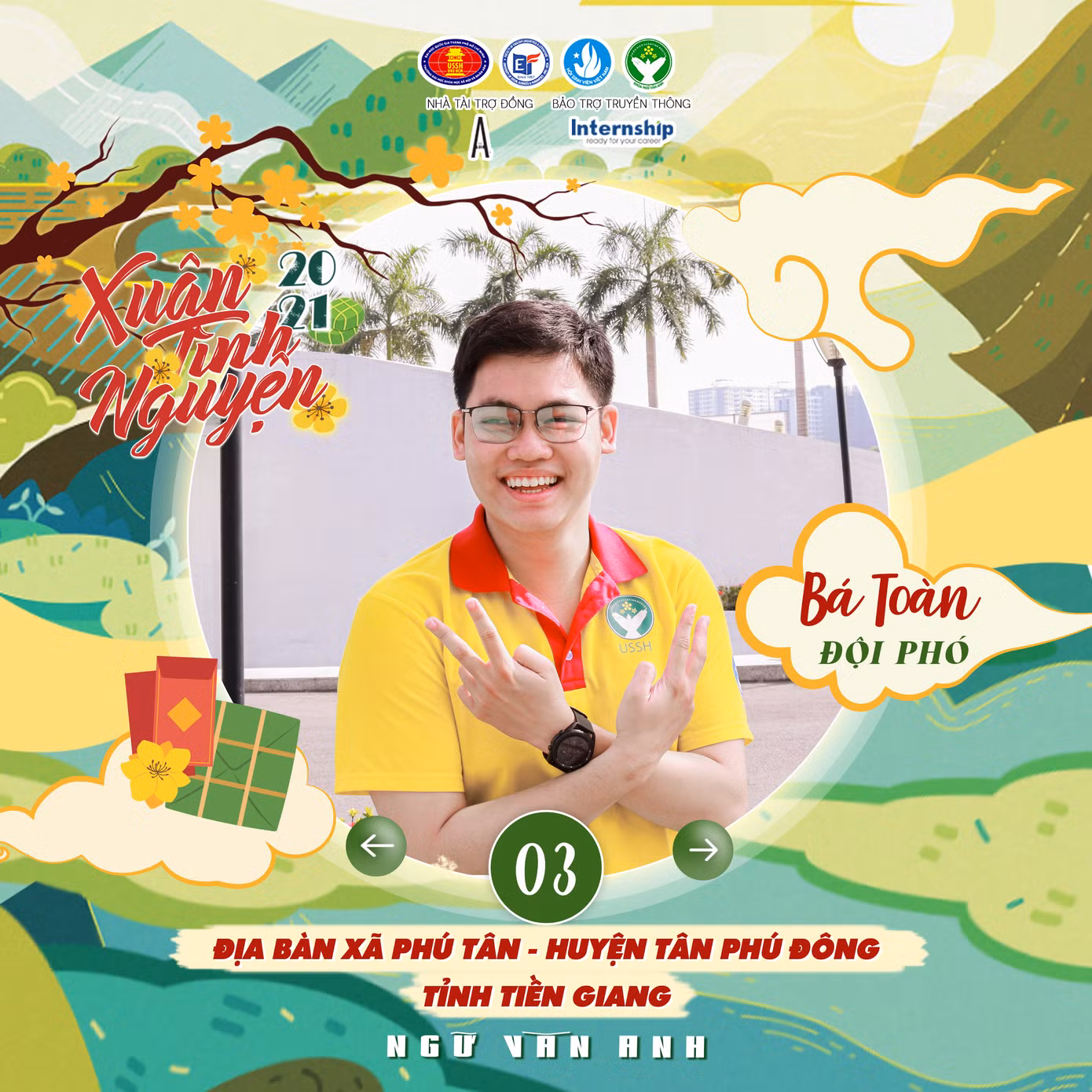 Bá Toàn với avatar chiến dịch Xuân Tình Nguyện.