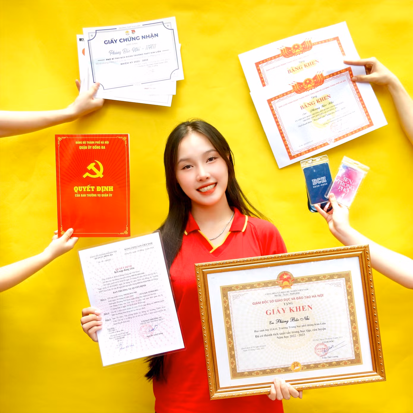 Bảo Nhi sở hữu thành tích học tập xuất sắc và tinh thần cống hiến.