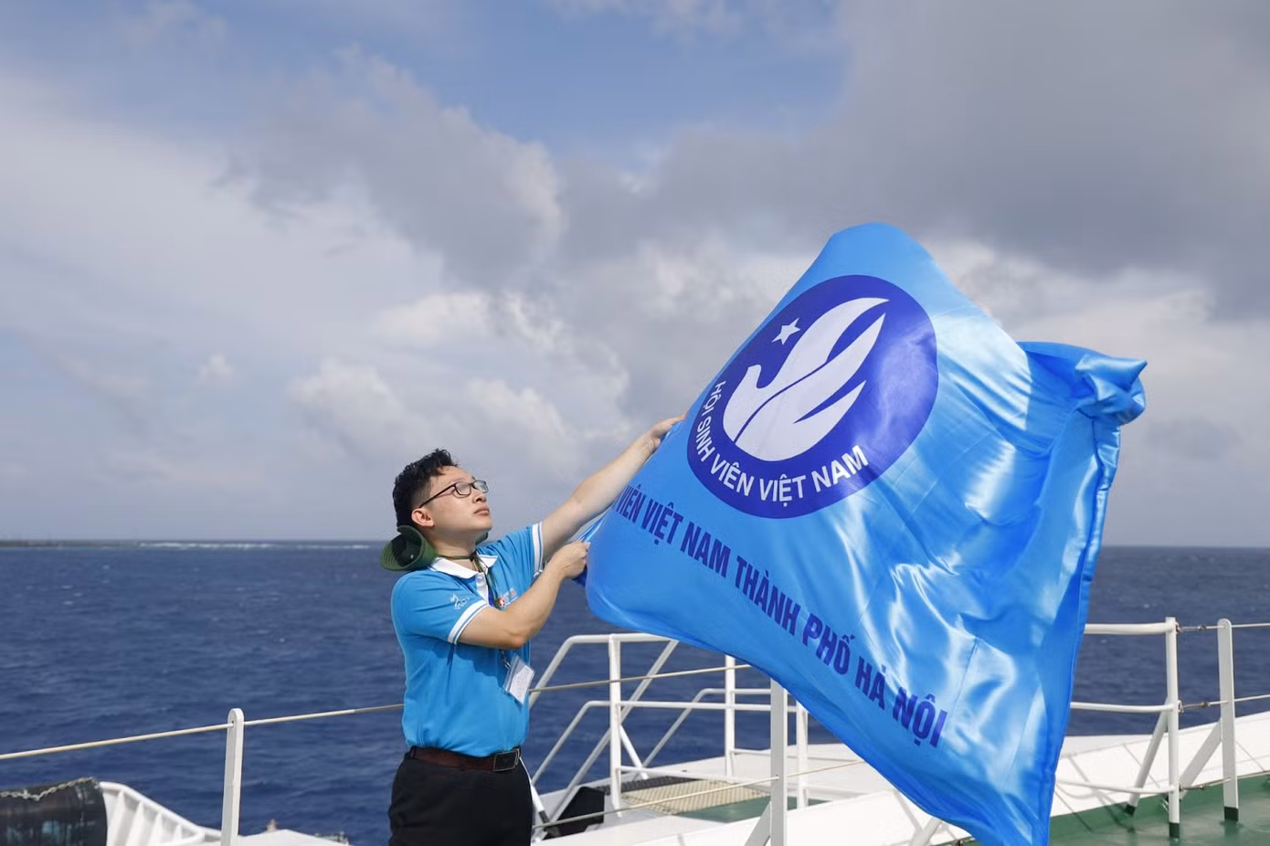 Anh Trường trong chuyến đi Trường Sa năm 2023.