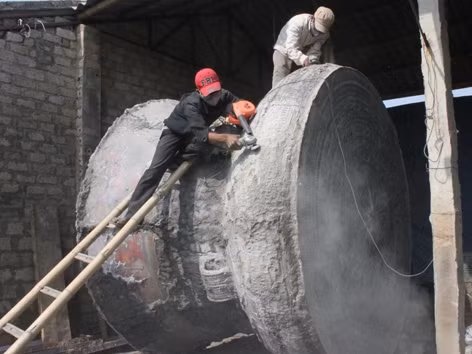 Trống đang được làm nguội. Trống đang được làm nguội