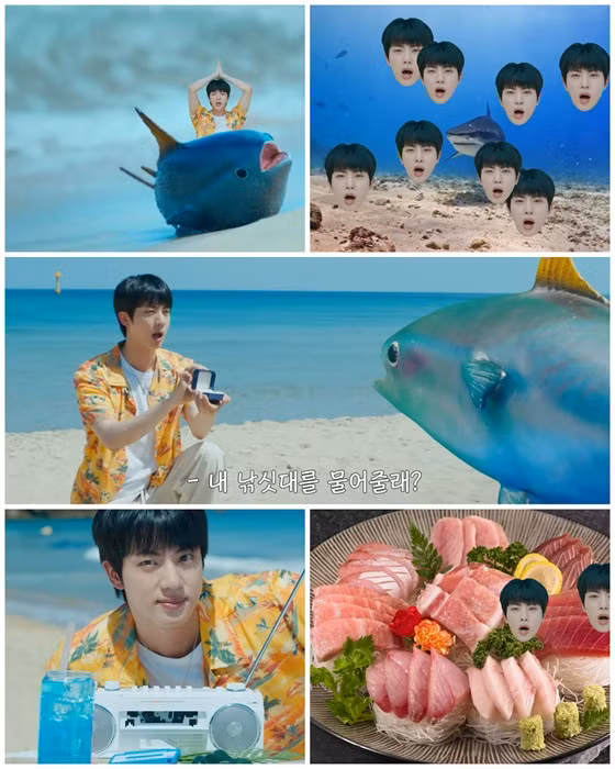 "Hẹn hò cùng anh ăn tối, tôi trở thành bữa tối của anh" - ARMY nói thay tiếng lòng của bé cá ngừ. Ảnh và caption: Ichini Kochini SeokJinie "Hẹn hò cùng anh ăn tối, tôi trở thành bữa tối của anh" - ARMY nói thay tiếng lòng của bé cá ngừ. Ảnh và caption: Ichini Kochini SeokJinie