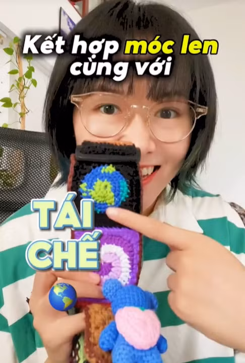 Những món đồ tái chế siêu xinh. (Ảnh: TikTok Clover móc móc)