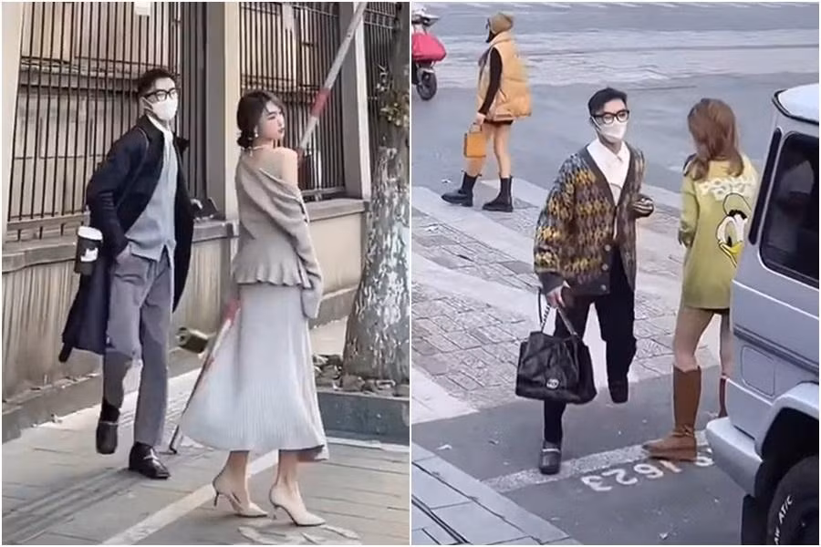 Anh chàng luôn ăn mặc sành điệu, đeo khẩu trang và bước đi vội vàng, luồn lách trước mặt người khác.