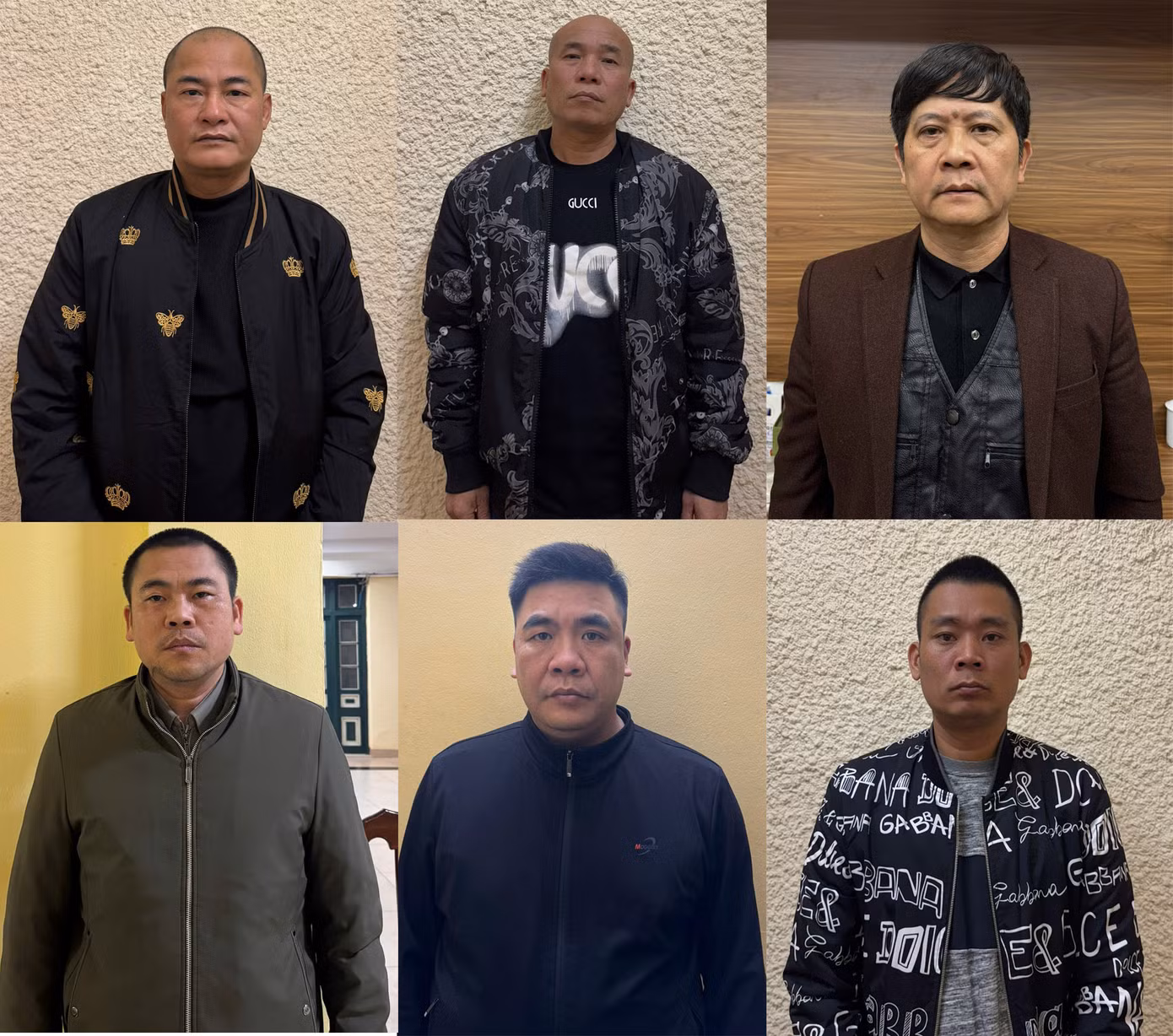 Nhóm đối tượng liên quan vụ án. Ảnh Công an cung cấp.