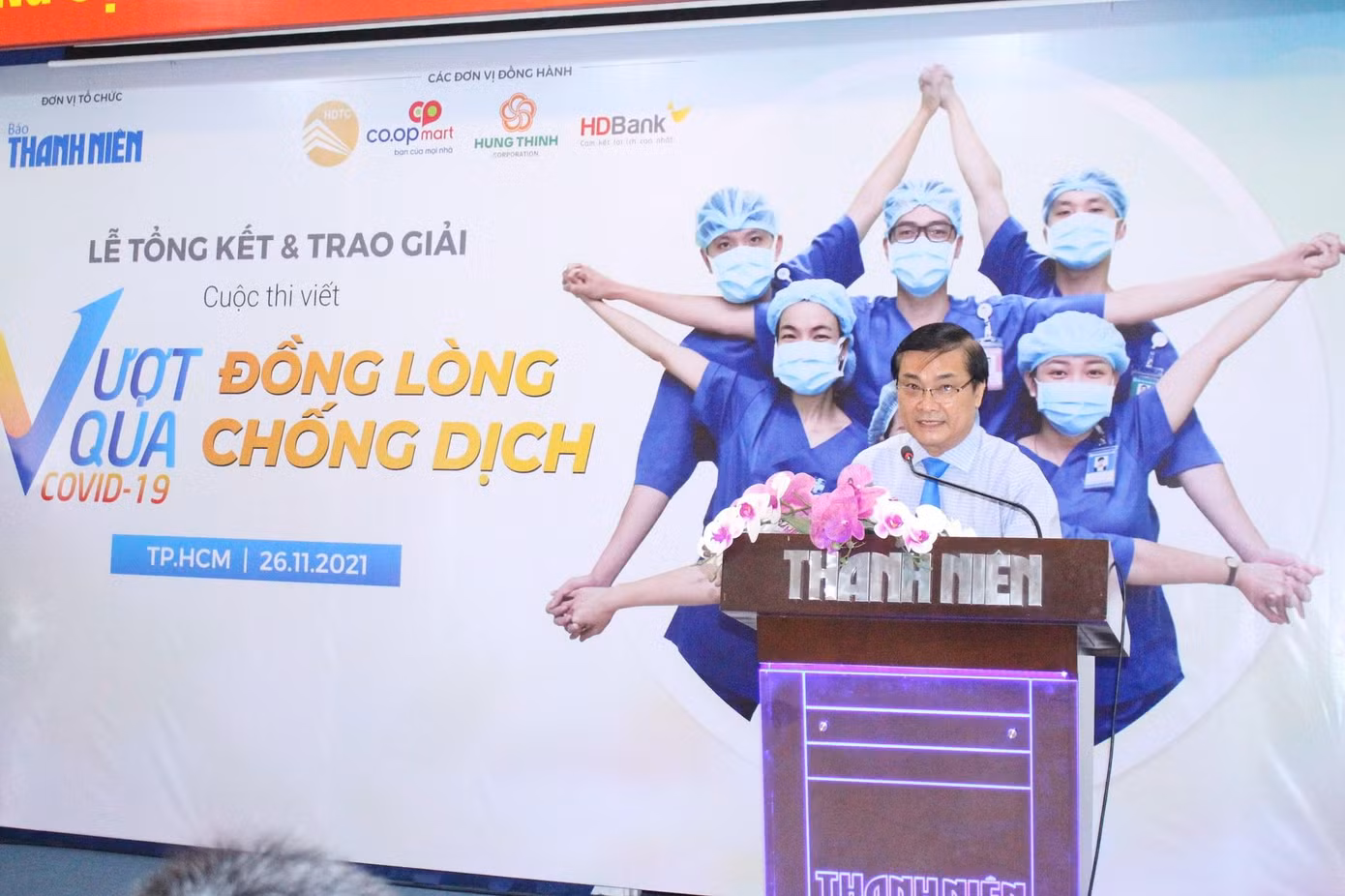 Nhà báo Nguyễn Ngọc Toàn, Tổng biên tập Báo Thanh Niên phát biểu tại lễ trao giải