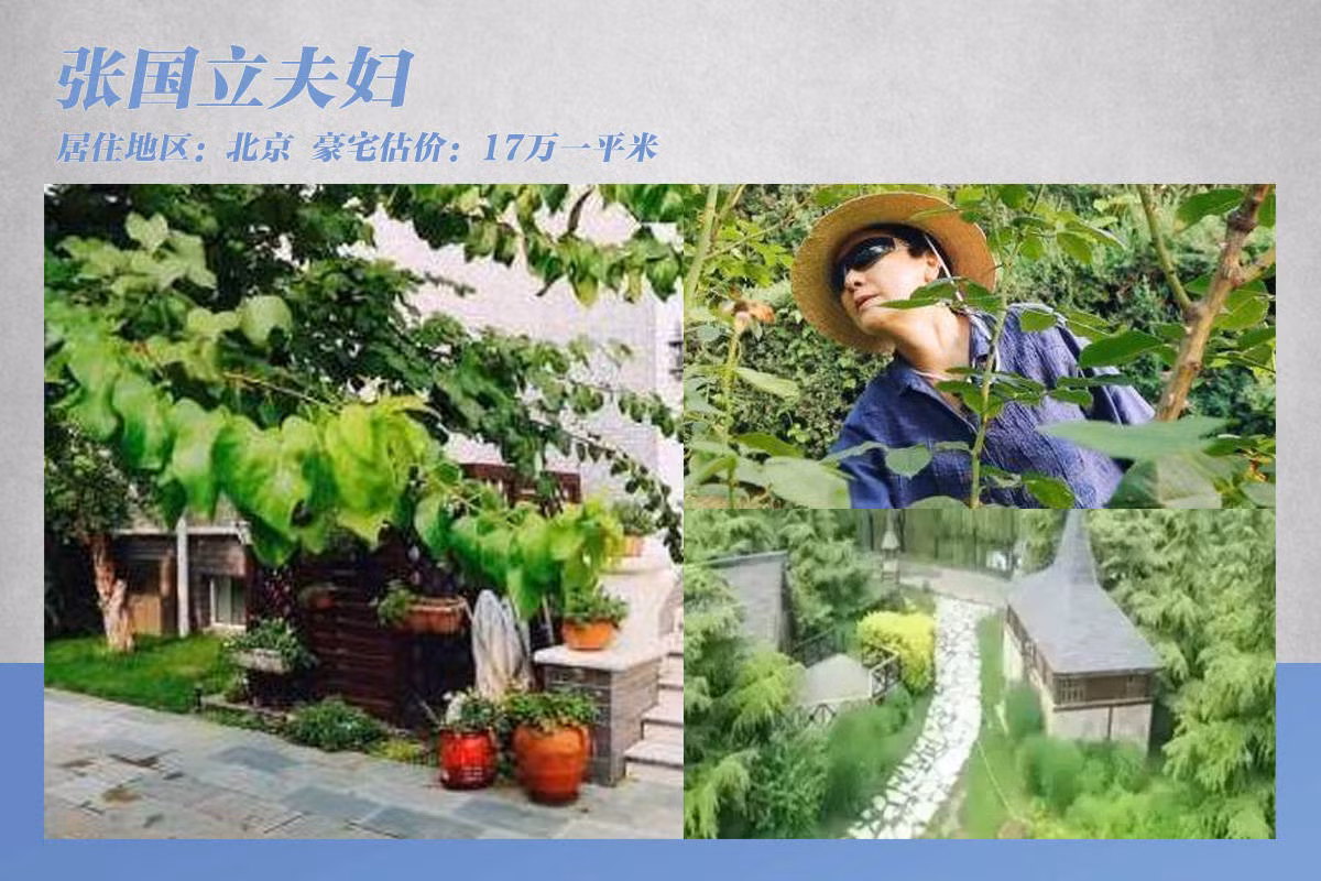 Vợ chồng Trương Quốc Lập - Đặng Tiệp cũng sở hữu một căn biệt thự rộng lớn, có hoa viên để ngôi sao Tể tưởng lưng gù trồng hoa ngắm cảnh, tận hưởng cuộc sống hưu nhàn. Theo Sohu, căn biệt thự trị giá hàng trăm triệu NDT, khoảng 170.000NTD/ m2 với vị trí địa lý ưu việt.