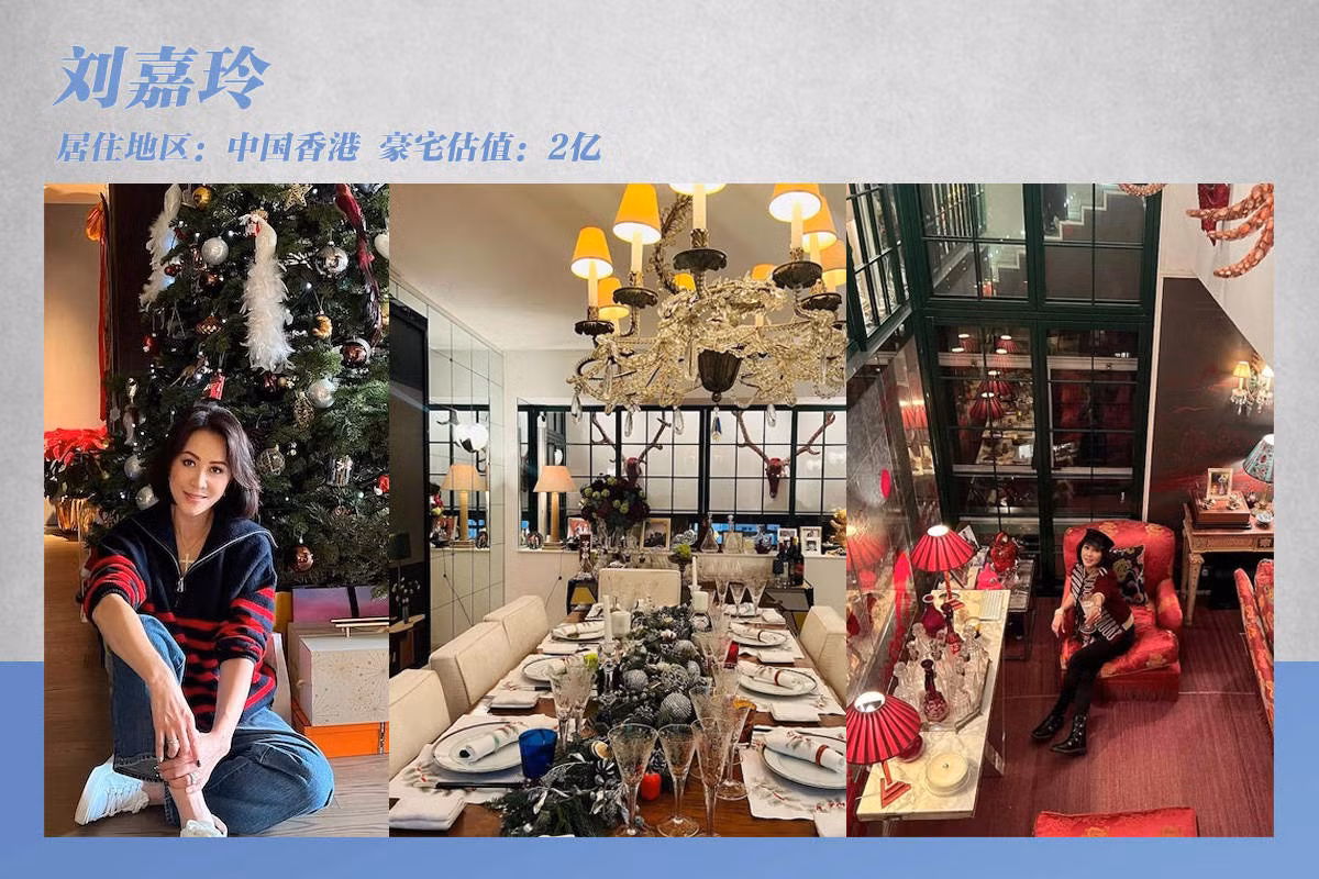 Nữ diễn viên Hong Kong Lưu Gia Linh nổi tiếng trong giới nhờ tài kinh doanh. Bên cạnh đó, ông xã Lương Triều Vỹ cũng giàu có nhờ nhận thù lao khủng. Lưu Gia Linh từng hé lộ không gian sống trong căn biệt thự 200 triệu HKD (25,5 triệu USD) ở Hong Kong. Vợ chồng Lương Triều Vỹ còn sở hữu 10 bất động sản khác nhau trị giá khoảng 100 triệu USD.
