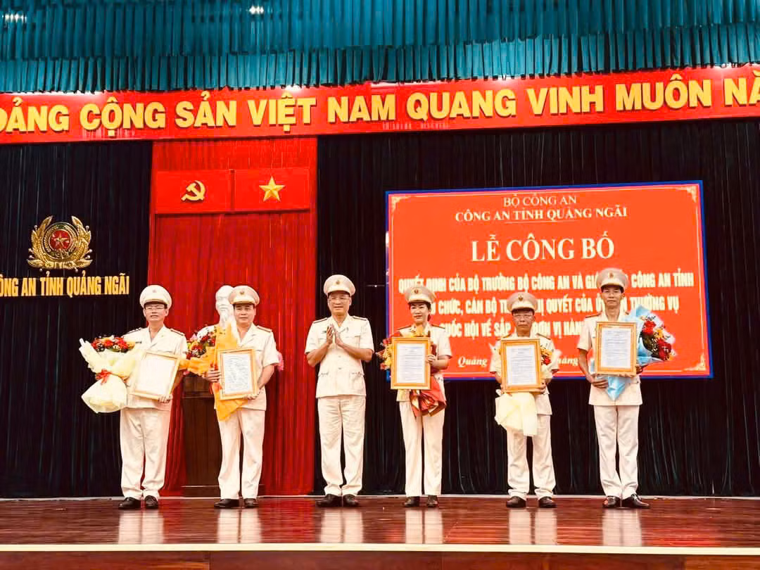 Sau khi sáp nhập Công an tỉnh Quảng Ngãi (mới) có sẽ có 5 phó giám đốc.
