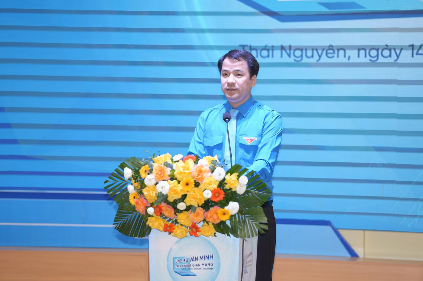 Anh Ngô Văn Cương - Bí thư T.Ư Đoàn phát biểu tại lễ phát động