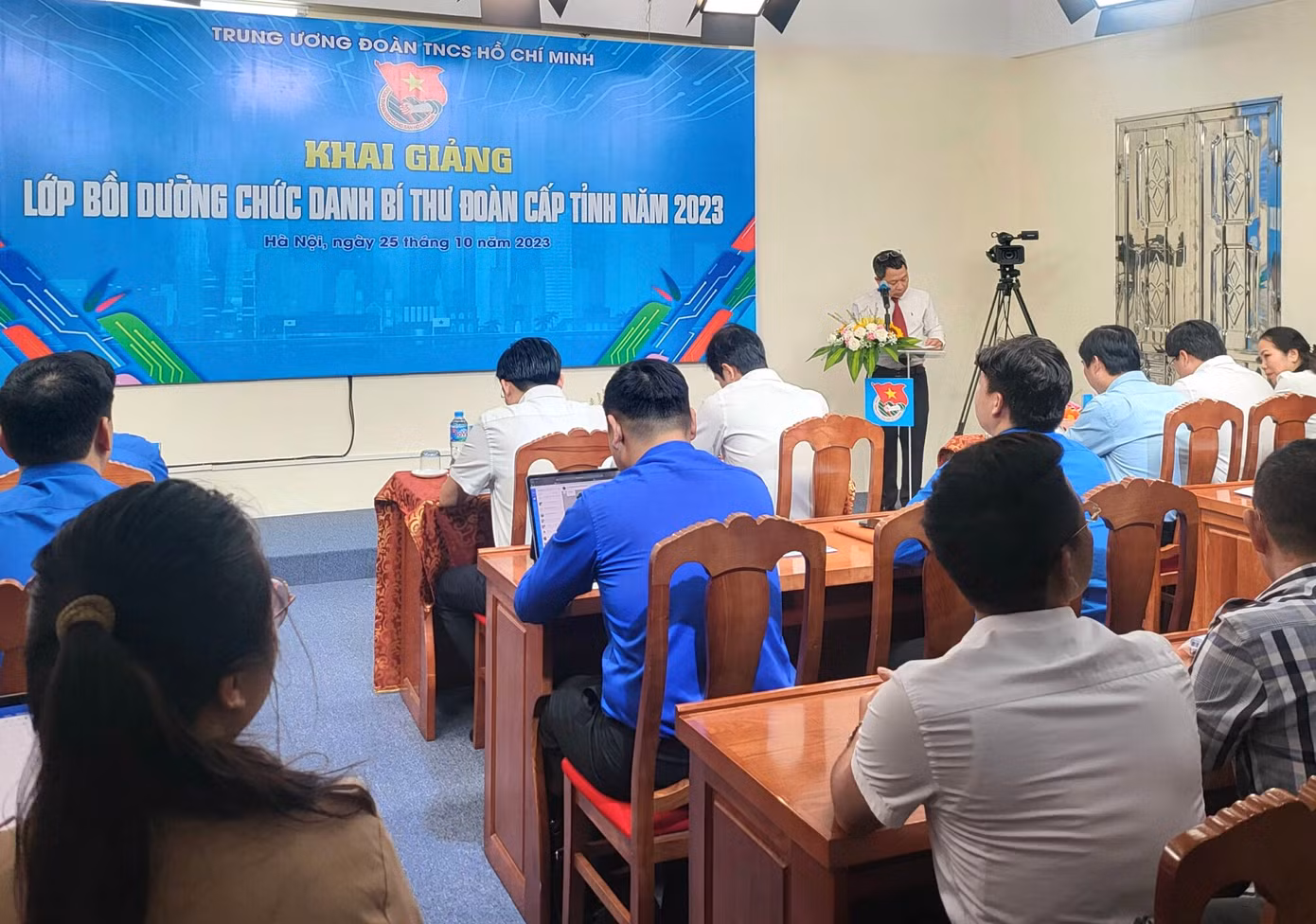 Các học viên tham gia Lớp bồi dưỡng chức danh Bí thư Đoàn cấp tỉnh năm 2023