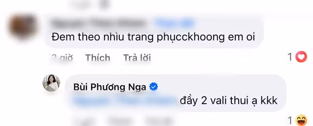 Người đẹp sinh năm 1998 cũng chia sẻ đã chuẩn bị "đầy 2 vali" cho chuyến đi.