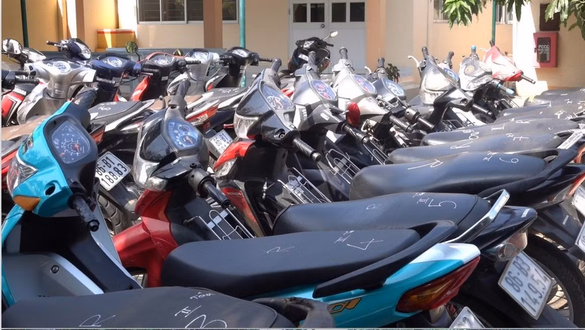 Xe máy trong vụ án được công an thu hồi