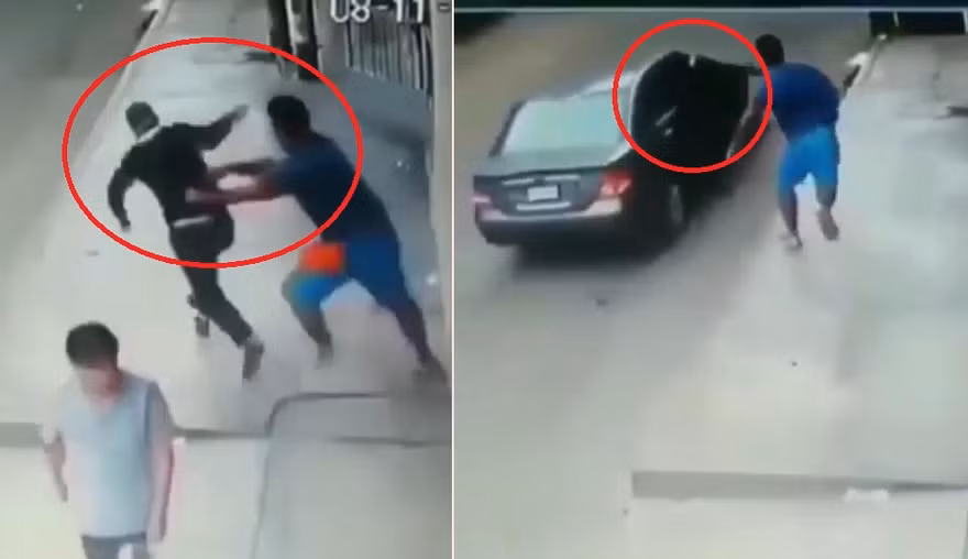 Clip: Cướp giật điện thoại, nhảy lên ô tô tẩu thoát như phim