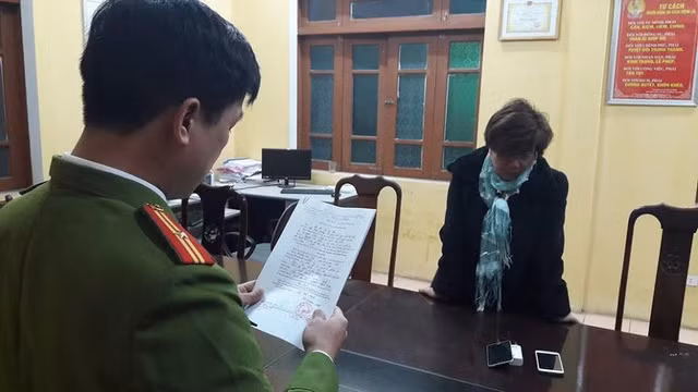 Bị can Nguyễn Thị Thu tại cơ quan điều tra