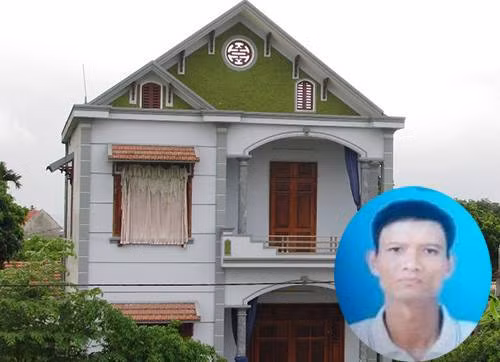 Nghi phạm Doãn Trung Dũng và ngôi nhà xảy ra thảm án.