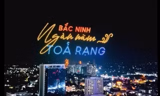 Mãn nhãn trình diễn drone trên bầu trời Bắc Ninh 