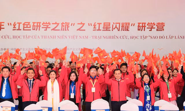 Đoàn đại biểu thanh niên Việt Nam tham gia Hành trình đỏ năm 2025Ảnh: Xuân Tùng