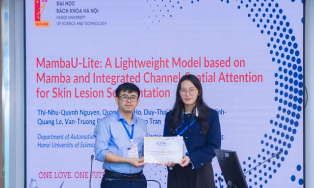 Như Quỳnh trong vai trò tác giả chính bài báo khoa học tham gia trình bày tại Hội nghị quốc tế ICISN 2025