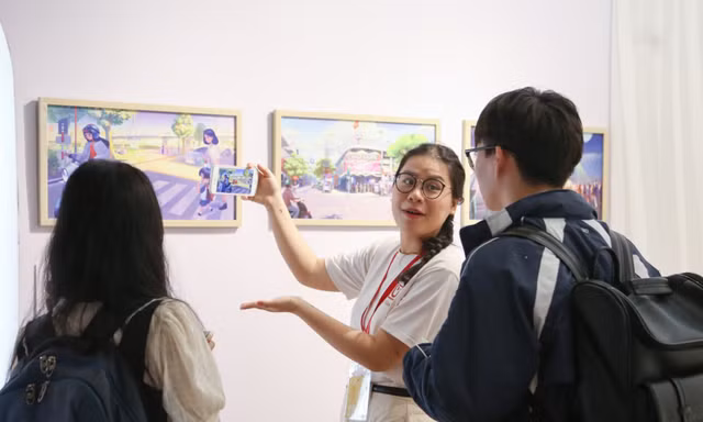 Triển lãm của người trẻ luôn ứng dụng công nghệ, trí tuệ nhân tạo Ảnh: Giang Thanh 