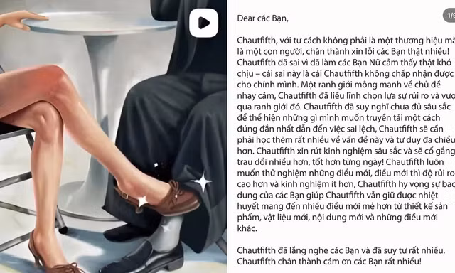 Nhãn hàng đăng tâm thư xin lỗi sau quảng cáo phản cảm, netizen phản ứng ra sao?