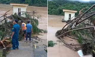 Hình ảnh trạm thủy văn ở Nghệ An trong mưa lũ: “Bỏ tài sản, không bỏ số liệu”