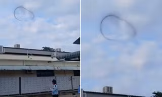 Vòng tròn đen lơ lửng trên bầu trời TP.HCM sáng nay