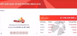 Vé số trúng giải độc đắc Jackpot trị giá gần 62 tỷ đồng được bán ra ở Hà Nội.