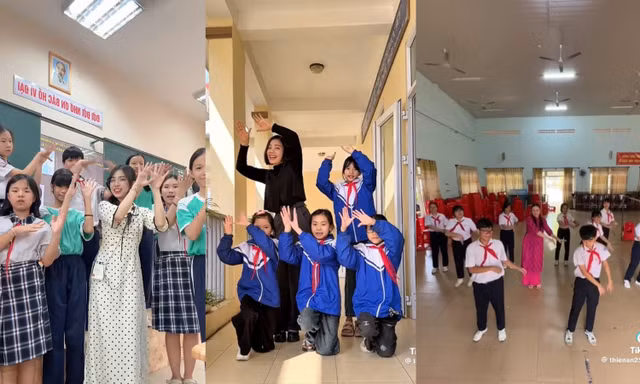 Thầy cô cùng học sinh siêu cấp đáng yêu với trend “Vạn sự như ý” mùa Tết 2026