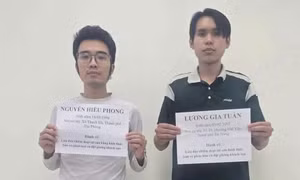 Đối tượng Nguyễn Hiếu Phong và Lương Gia Tuấn (Ảnh: CAĐN)
