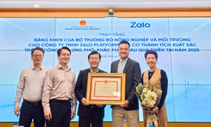 Zalo nhận bằng khen từ Bộ trưởng Bộ Nông nghiệp và Môi trường