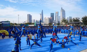 60.000 học sinh lập kỷ lục kép Việt Nam và thế giới với màn đồng diễn võ nhạc Vovinam ấn tượng