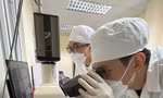 Sinh viên thực hiện thí nghiệm tại phòng nghiên cứu của khoa Điện tử Viễn thông, Trường ĐH Công nghệ (ĐH Quốc gia Hà Nội)Ảnh: UET 