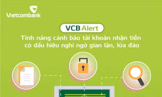 Vietcombank mở rộng tính năng cảnh báo tài khoản nhận tiền có dấu hiệu nghi ngờ gian lận, lừa đảo