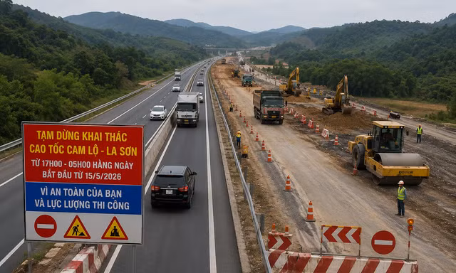 Đề xuất tạm đóng cao tốc Cam Lộ - La Sơn ban đêm để thi công mở rộng