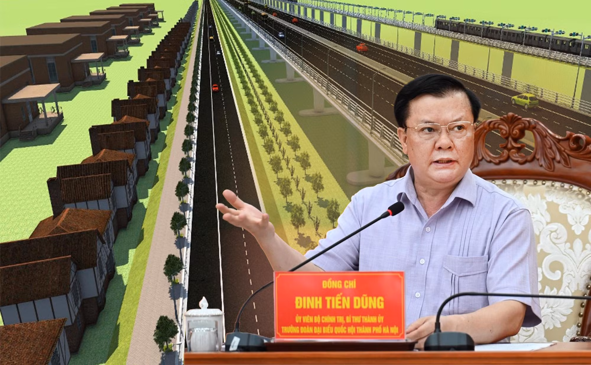 Bí thư Thành uỷ Hà Nội Đinh Tiến Dũng, Trưởng Ban chỉ đạo đầu tư xây dựng dự án đường Vành đai 4 – Vùng Thủ đô Hà Nội. Ảnh: PV