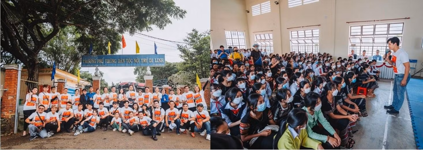 Đội tình nguyện viên nghệ sĩ mang niềm vui đến cho các em nhỏ huyện miền núi Di Linh (Lâm Đồng) đúng dịp 1/6.