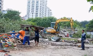 Hà Nội cưỡng chế thu hồi đất thực hiện dự án đường Đặng Thai Mai
